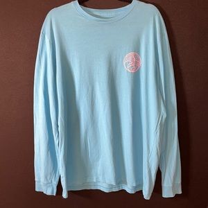 Vineyard Vines Blue Long Sleeve Fish Logo Casual Cotton Shirt Top- Size Large
